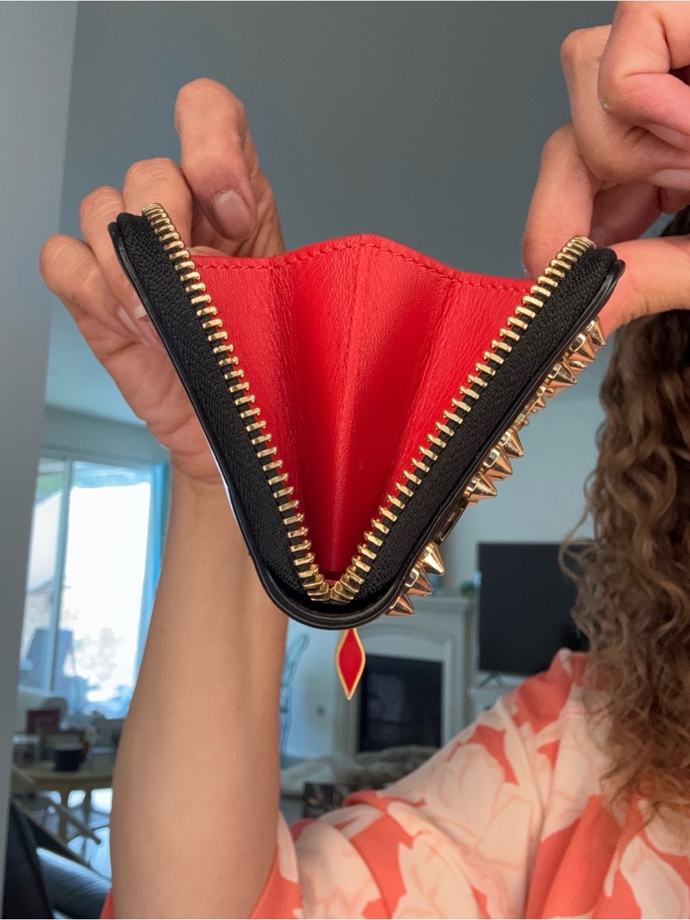 Christian Louboutin Studded Panettone compact wallet With Entrupy All Inclusive - Picture 10 of 17